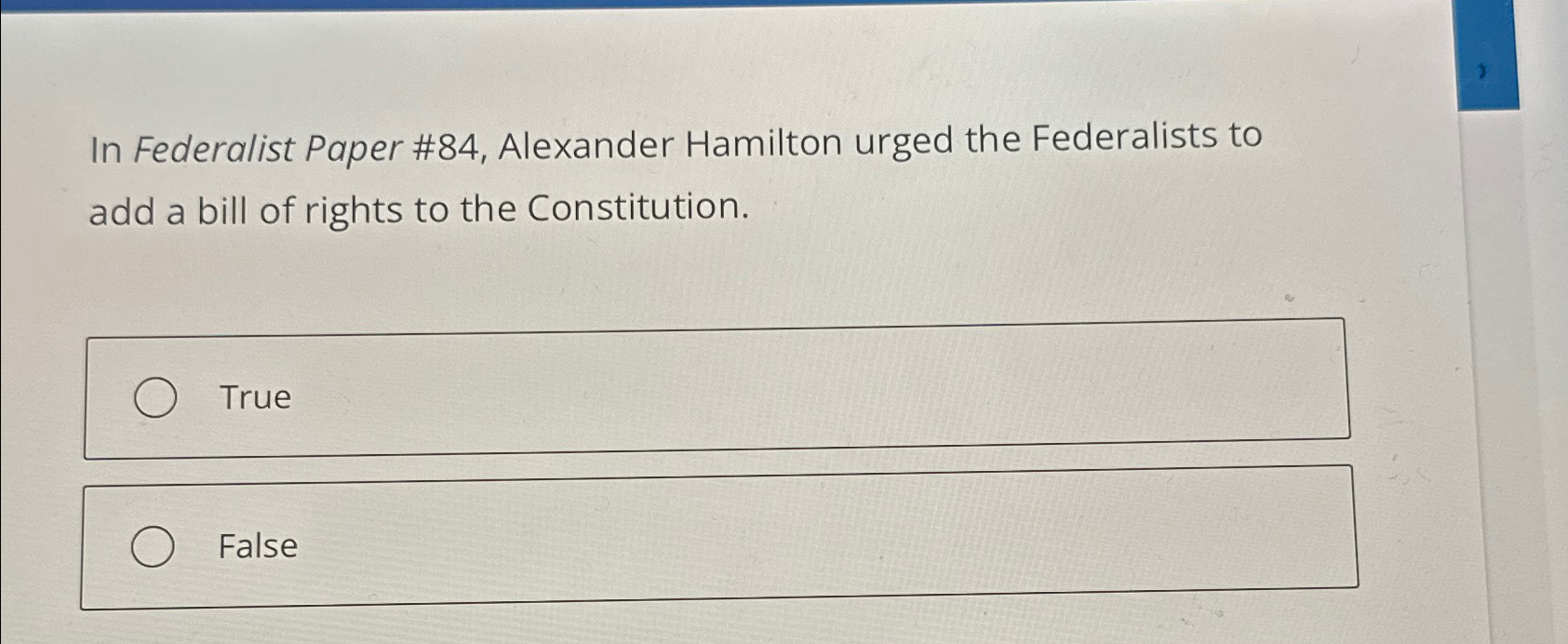 Federalist discount paper 84