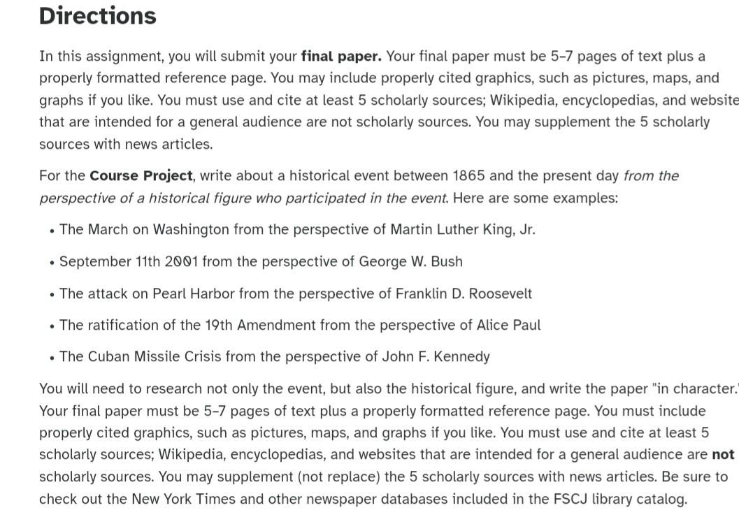 In this assignment, you will submit your final paper.