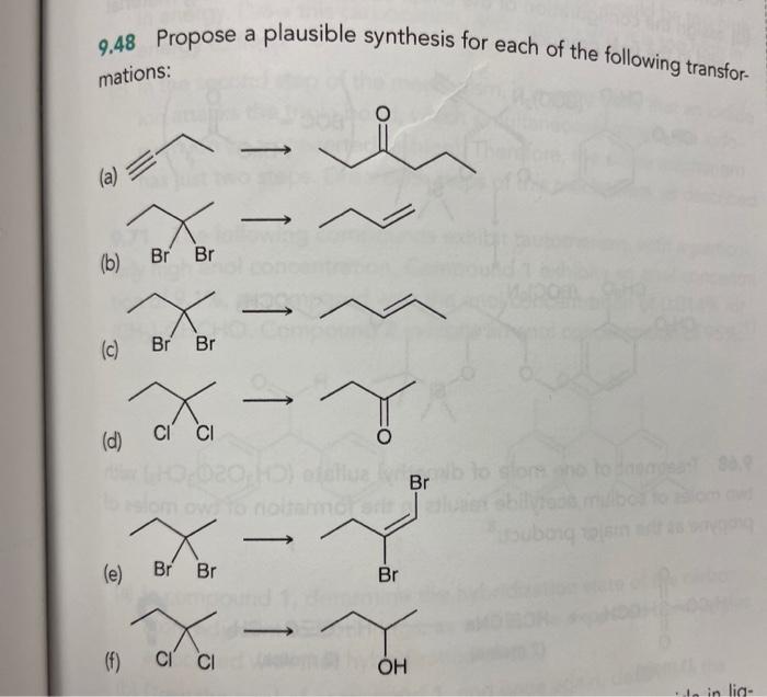 Solved 9.48 Propose a plausible synthesis for each of the | Chegg.com
