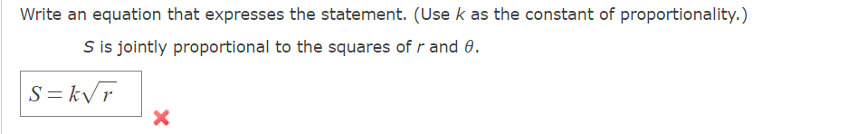 Solved Write an equation that expresses the statement. (Use | Chegg.com