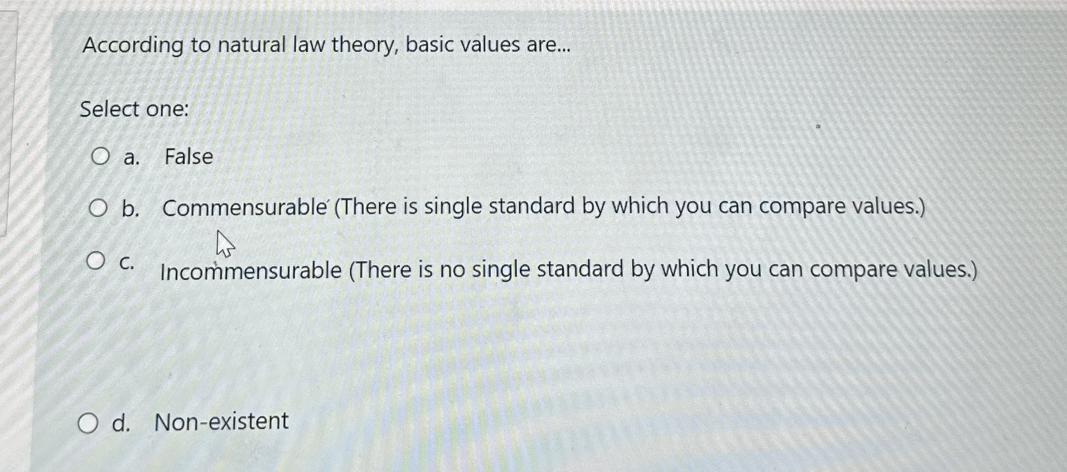Solved According to natural law theory, basic values | Chegg.com