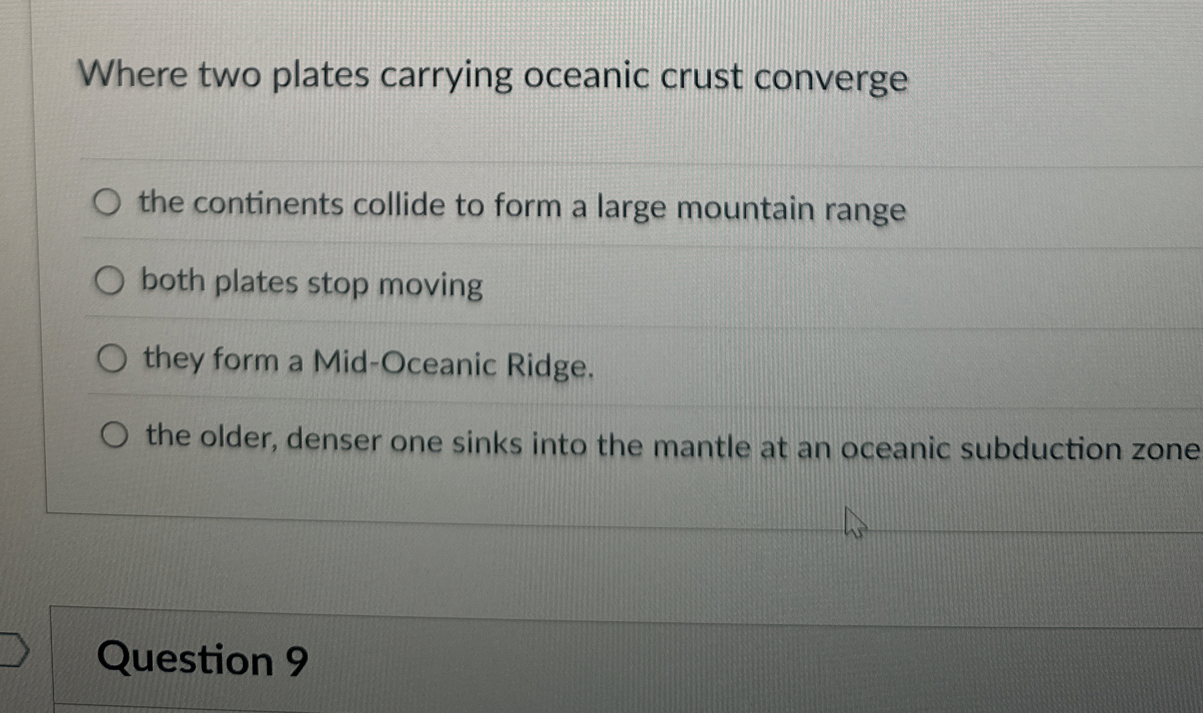 Solved Where two plates carrying oceanic crust convergethe | Chegg.com