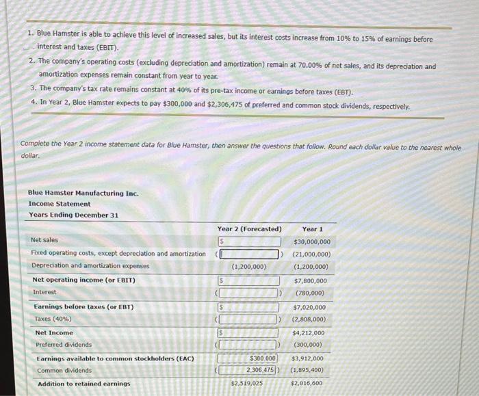 Solved 1. Blue Hamster is able to achieve this level of