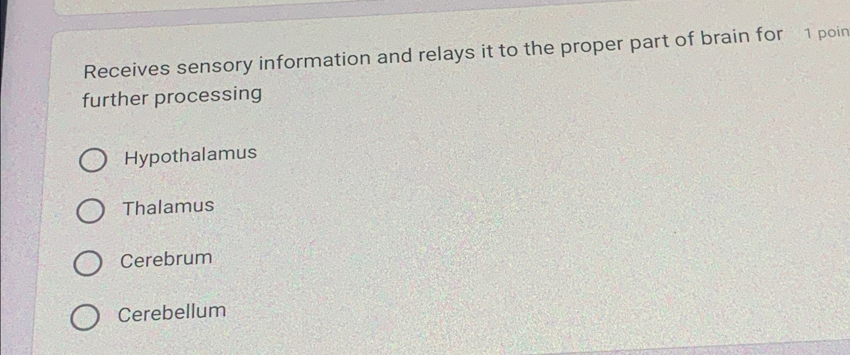 Solved Receives sensory information and relays it to the