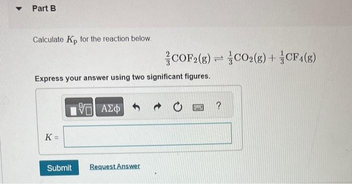 Solved The reaction below has an equilibrium constant | Chegg.com