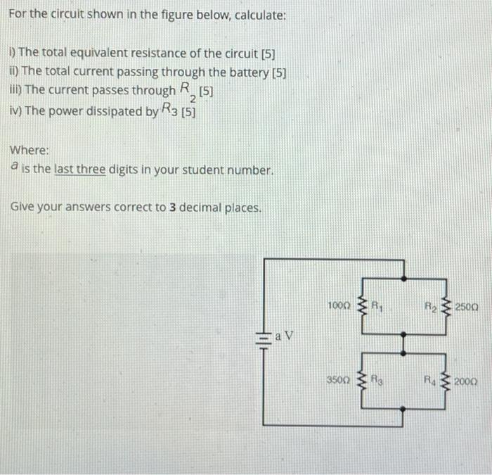 Solved For the circuit shown in the figure below, calculate: | Chegg.com