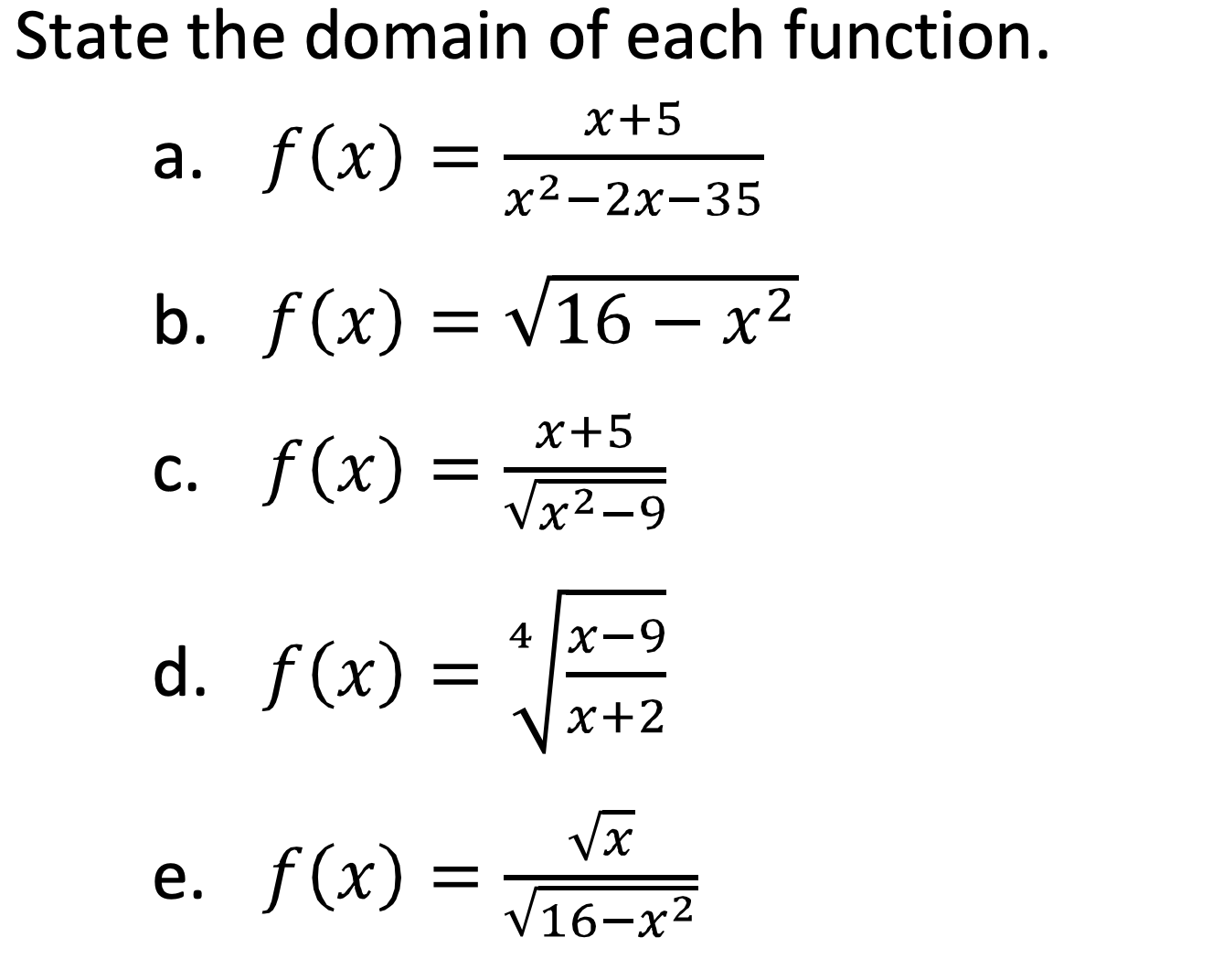 State The Domain Of ﻿each