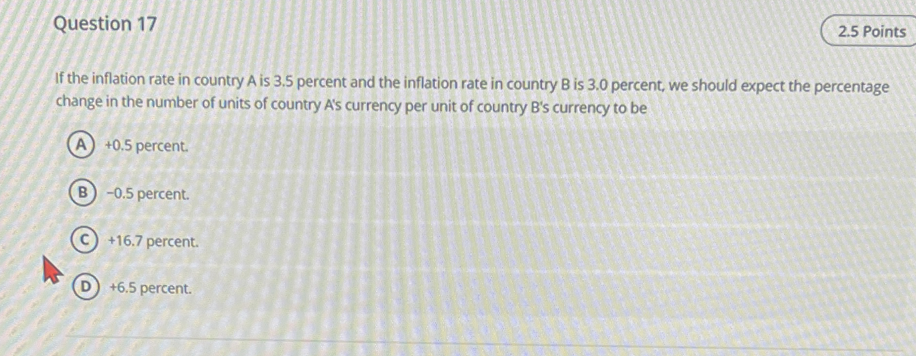 Solved Question 172.5 ﻿PointsIf the inflation rate in | Chegg.com
