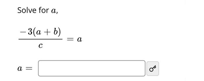 Solved Solve For A, - 3(a + B) = A с A | Chegg.com