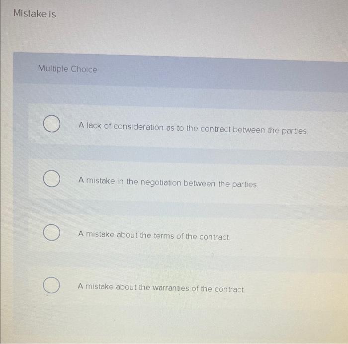 Solved A voidable contract Multiple Choice Allows the | Chegg.com