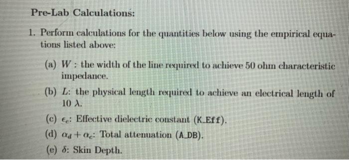 Solved Formulas For Effective Dielectric Constant, | Chegg.com