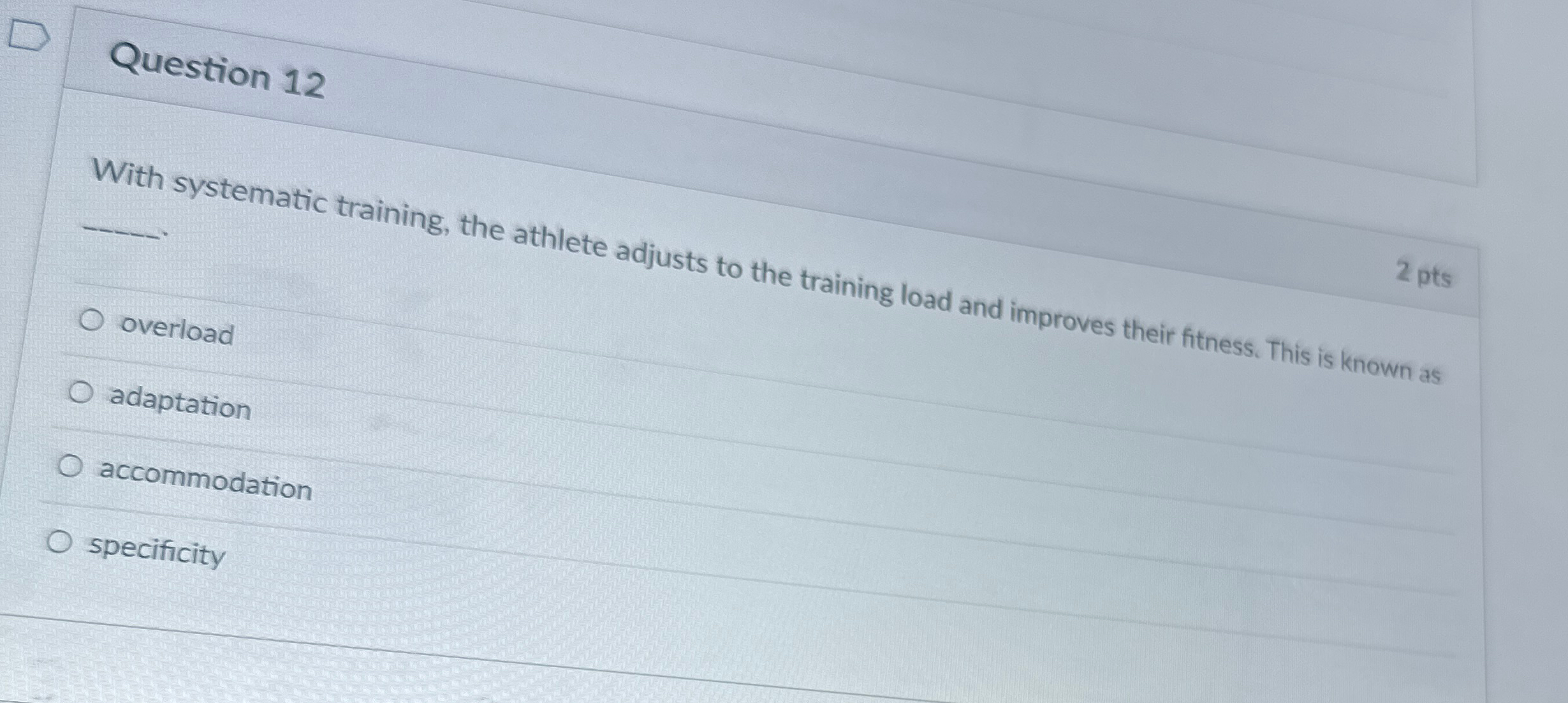 Solved Question 12With systematic training, the athlete | Chegg.com
