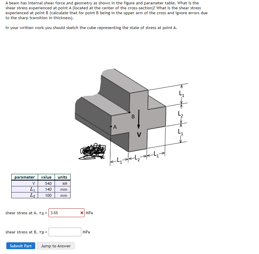 Solved shear stress experienced at point A (located at the | Chegg.com