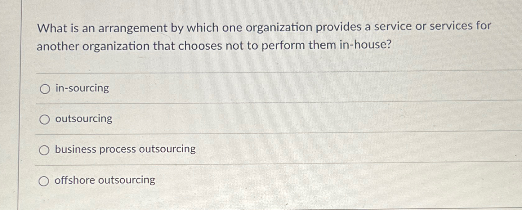 Solved What is an arrangement by which one organization | Chegg.com