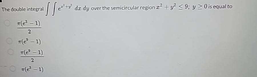 double integral e x 2 y 2 dxdy
