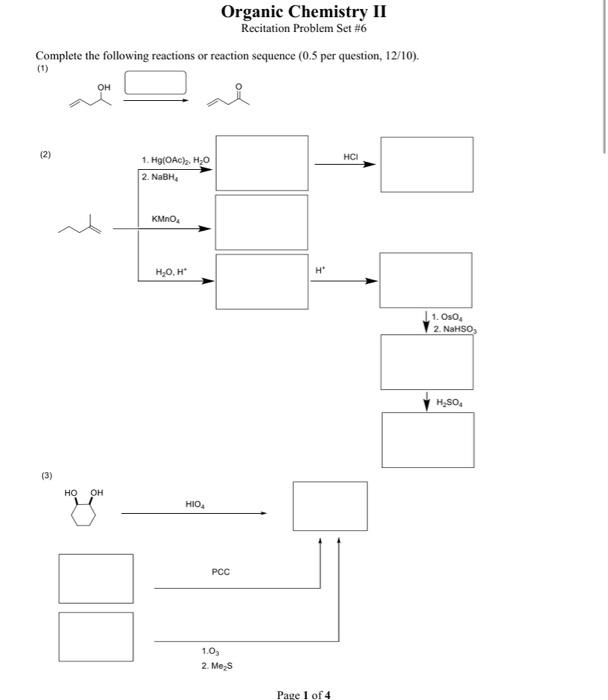 Solved Organic Chemistry II Recitation Problem Set #6 | Chegg.com