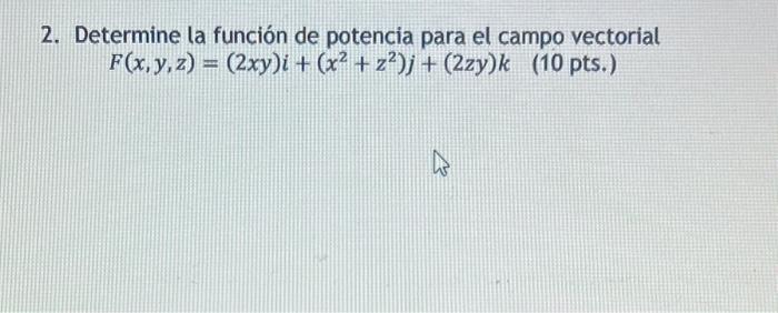 \( F(x, y, z)=(2 x y) i+\left(x^{2}+z^{2}\right) j+(2 z y) k \)