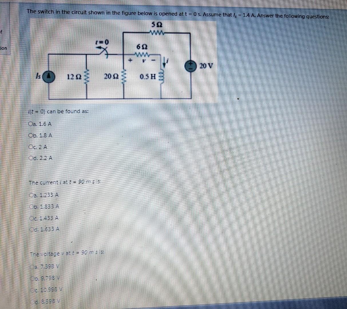 Solved The switch in the circuit shown in the figure below | Chegg.com