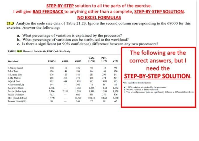 Solved STEP-BY-STEP solution to all the parts of the | Chegg.com