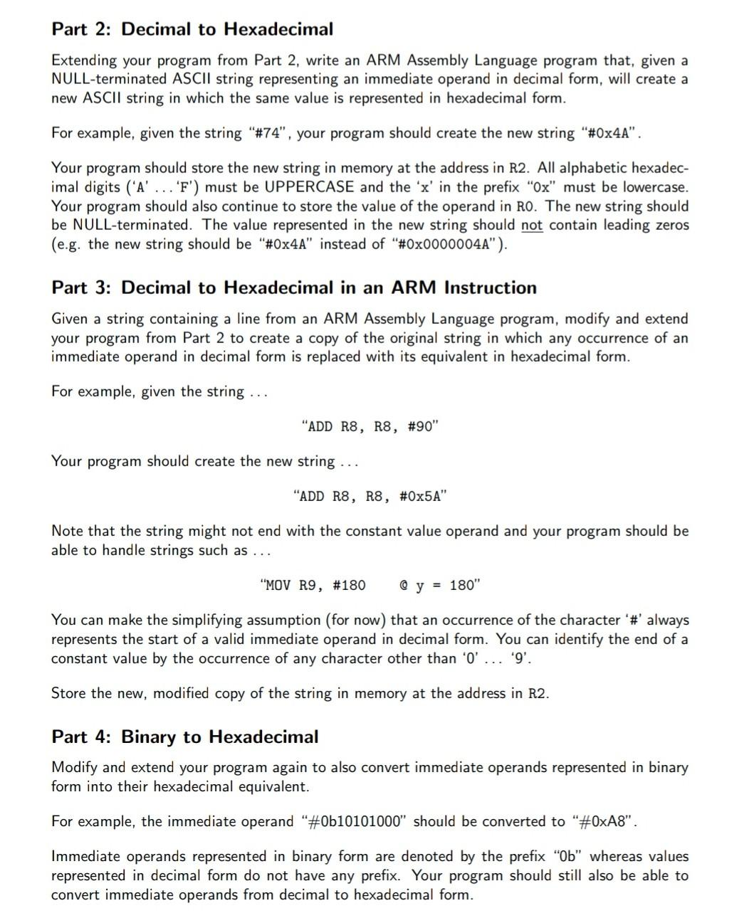 Solved When We Write An ARM Assembly Language Program, We | Chegg.com