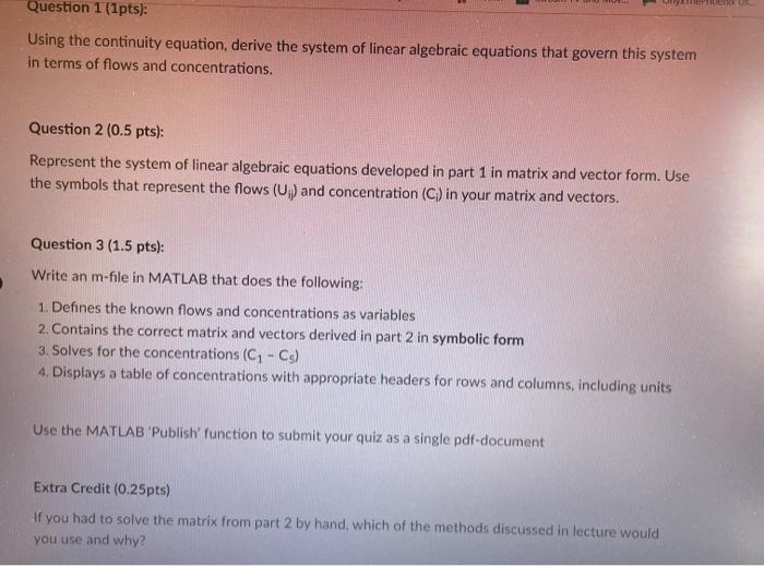 Solved Given the following configuration of tanks at | Chegg.com