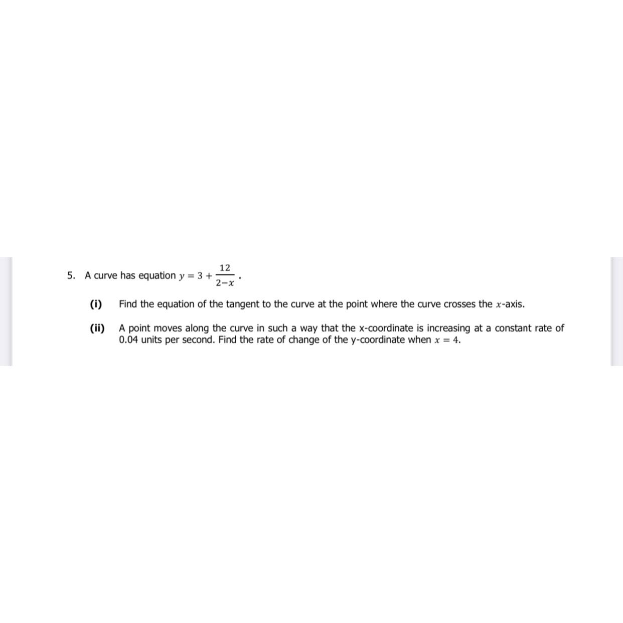 Solved A Curve Has Equation Y 3 122 x i Find The Equation Chegg