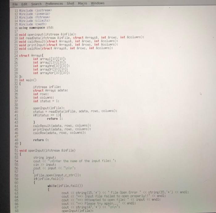 Solved File Edit Search Preferences Shell Macro Windows 11 | Chegg.com