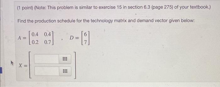 Solved (1 point) (Note: This problem is similar to exercise | Chegg.com