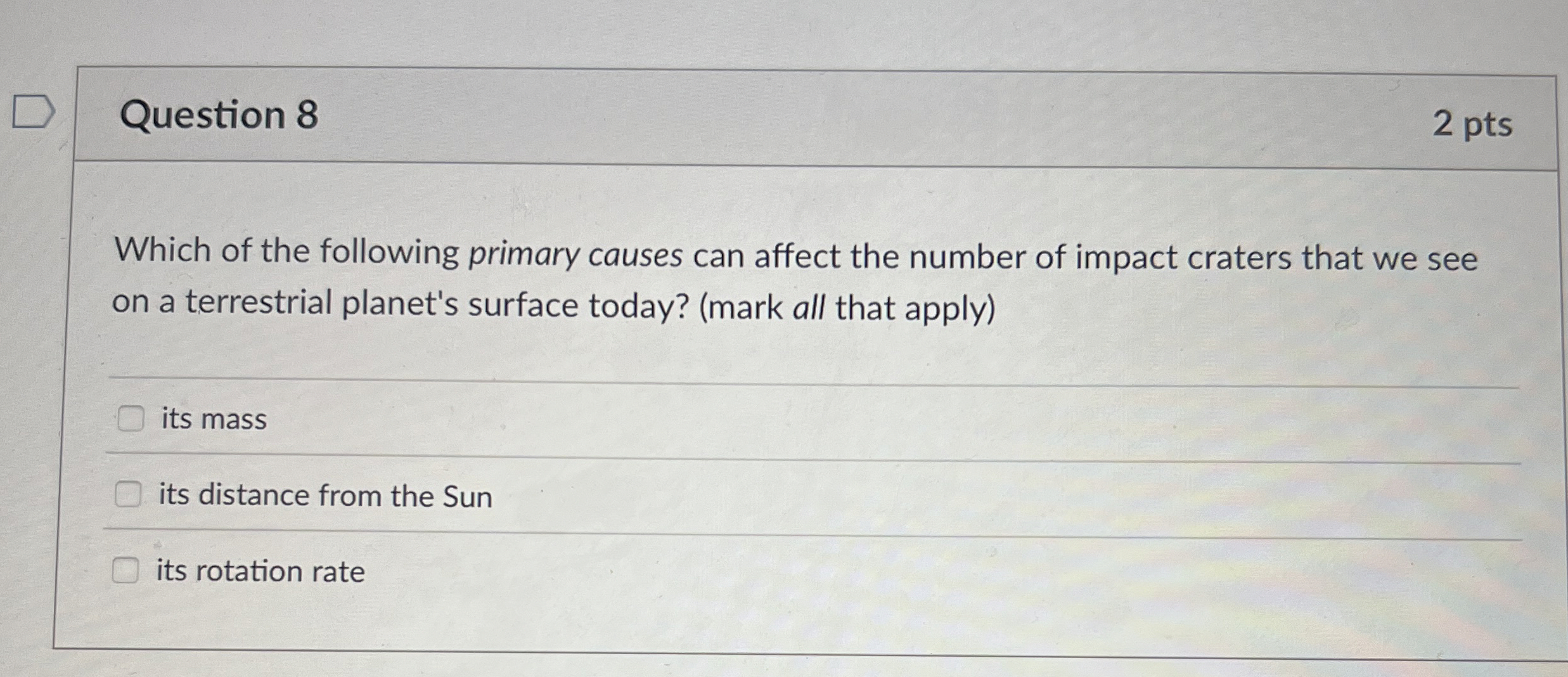 Solved Question 82 ﻿ptsWhich of the following primary causes | Chegg.com