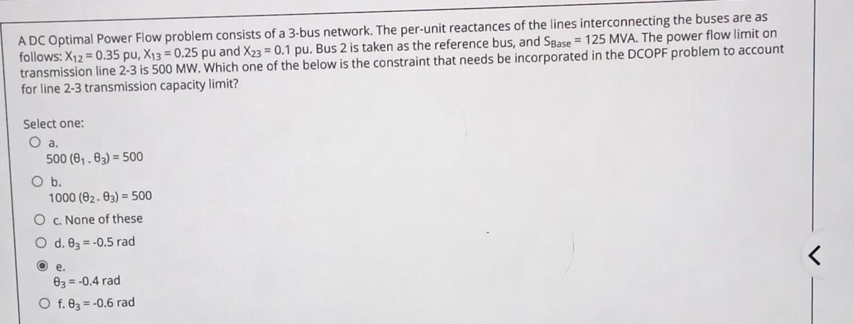 Solved A DC Optimal Power Flow problem consists of a 3-bus | Chegg.com