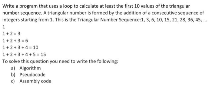 Solved Write a program that uses a loop to calculate at | Chegg.com