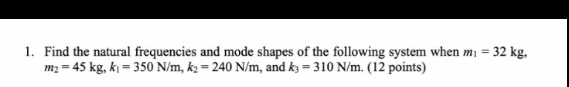 Solved Find the natural frequencies and mode shapes of the | Chegg.com