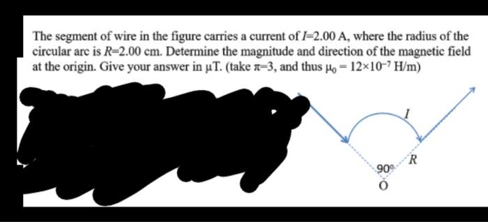 Solved The segment of wire in the figure carries a current | Chegg.com