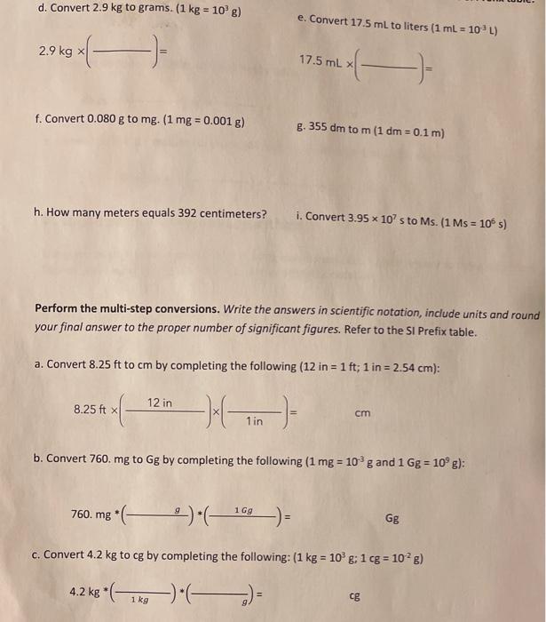 Solved 10. Convert 17.5 cm to in. Use 2.54 cm - 1 in. Round