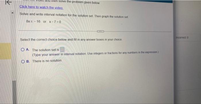 Solved Solve And Write Interval Notation For The Solution Chegg Com   Image