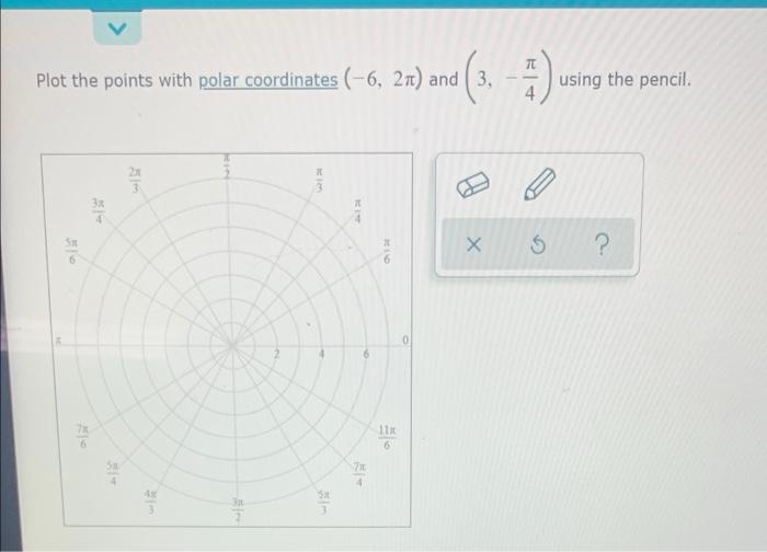 Solved 7 Plot the points with polar coordinates (-6, 21) and | Chegg.com