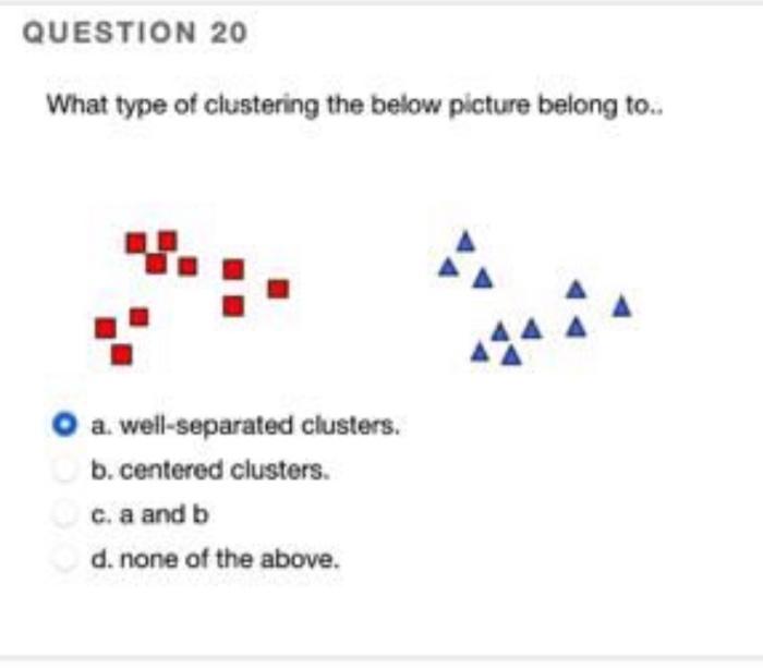Solved QUESTION 20 What type of clustering the below picture | Chegg.com