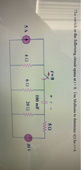 The switch in the following circuit opens at t = 0. | Chegg.com