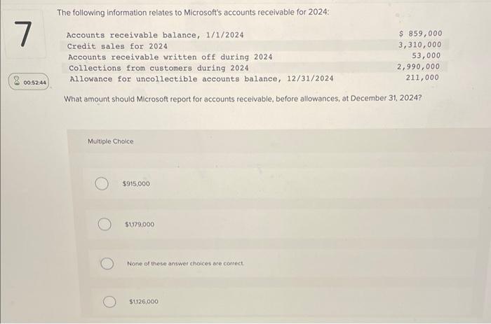 Solved Microsoft Began 2024 With Accounts Receivable Of Chegg Com   Image
