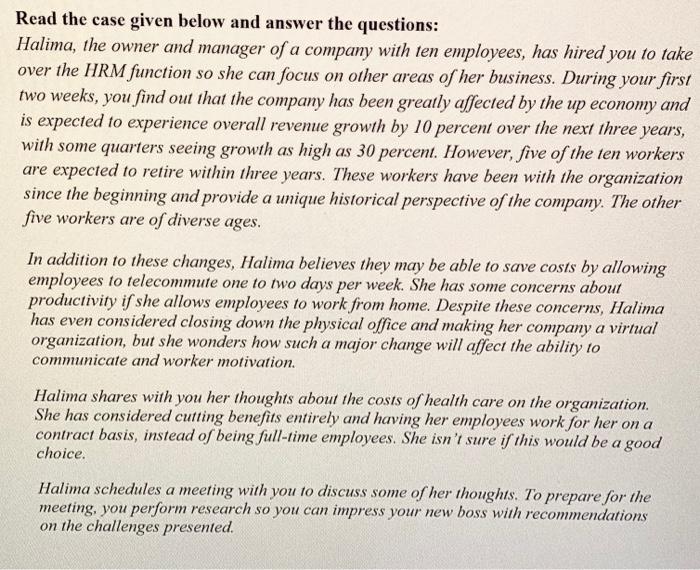Solved Read The Case Given Below And Answer The Questions Chegg