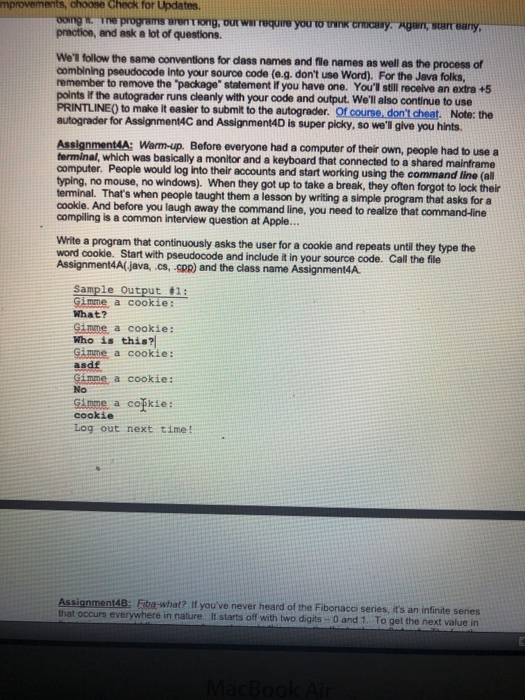Solved Mprovements Choose Check For Updates Ooing The P Chegg Com