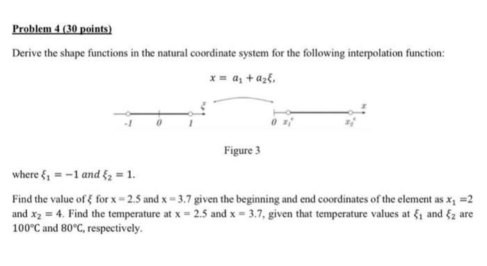 Solved Problem 4 (30 points) Derive the shape functions in | Chegg.com