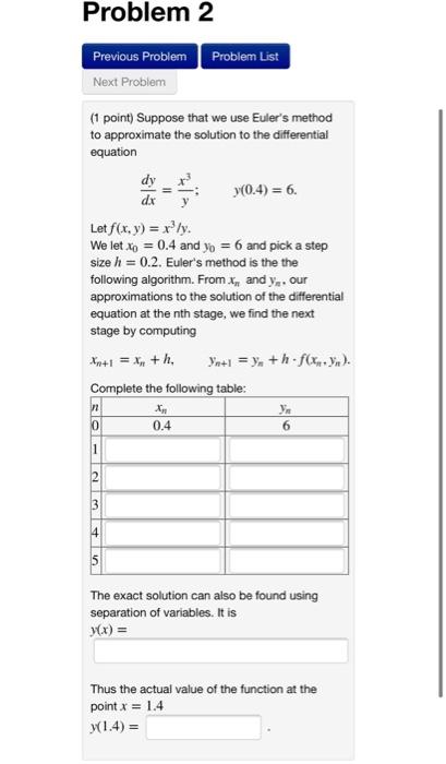 Solved It’s differential equation I only need the correct | Chegg.com