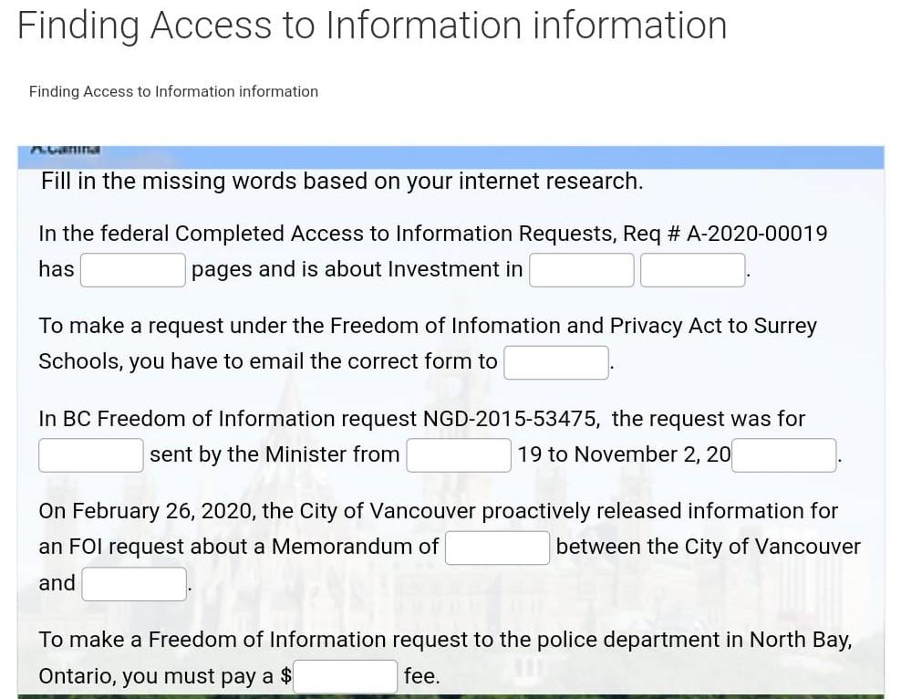 Solved finding access to information information finding chegg