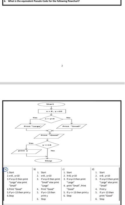 Solved 6. What is the equivalent Pseudo Code for the | Chegg.com