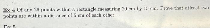 Solved Ex 4 Of any 26 points within a rectangle measuring 20 | Chegg.com