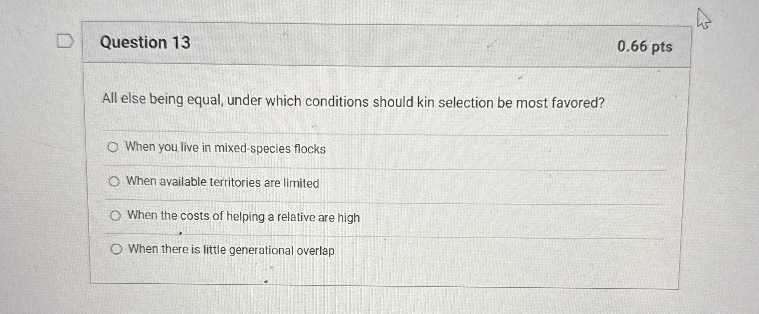 Solved Question 130.66 ﻿ptsAll else being equal, under which | Chegg.com