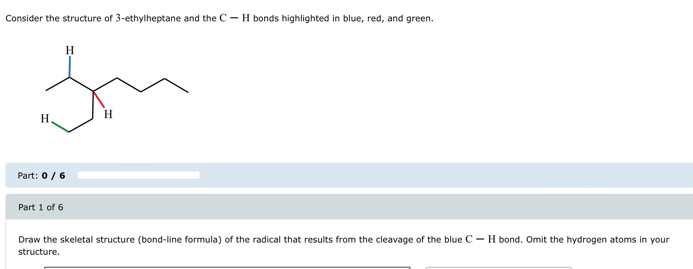 Solved Consider the structure of 3 -ethylheptane and the C-H | Chegg.com