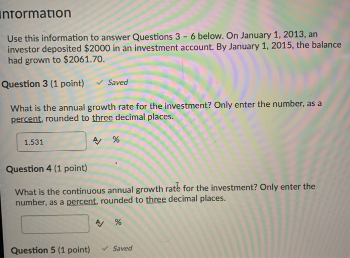 Solved Information Use this information to answer Questions | Chegg.com