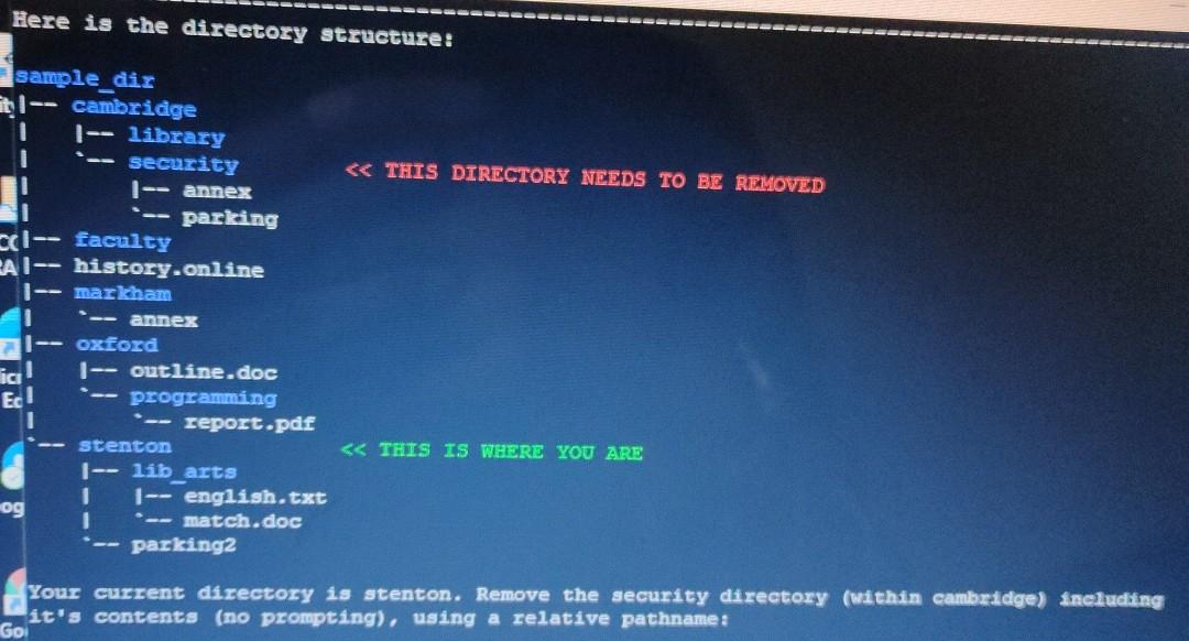 Solved Here is the directory structure: sample_dir cambridge | Chegg.com